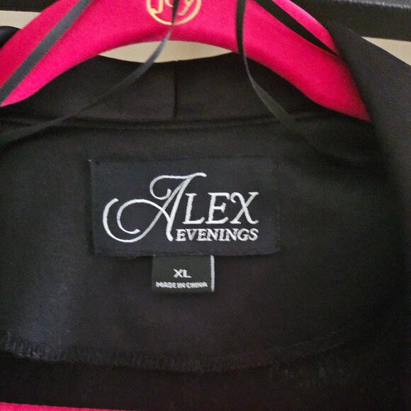 ALEX EVENINGS WOMAN BLACK PEPLUM SEQUIN BLOUSE/JACKET SIZE XL - Picture 5 of 7